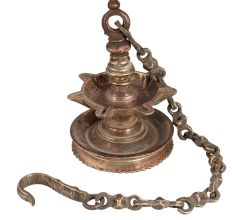 Brass Vintage Hanging Sara Vilakku or Oil Lamp