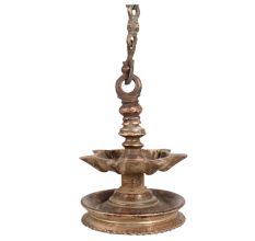 Brass Vintage Hanging Sara Vilakku or Oil Lamp