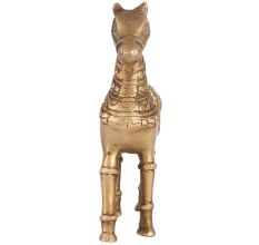 Indian Vintage Brass Horse with Artistic Work