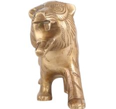 Brass Roaring Tiger Statue in Indian Art