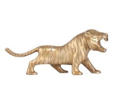 Brass Roaring Tiger Statue in Indian Art