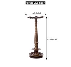 Heavy Brass Vintage Arti Lamp with 7 Jyots