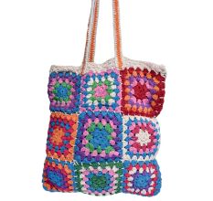 Handmade Patchwork Granny Square Tote Shoulder Bag