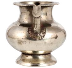 Vintage Shiny White Metal Water Pot with Spout