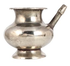 Vintage Shiny White Metal Water Pot with Spout