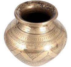 Vintage Glossy Water Pot Engraved with Beautiful Designs