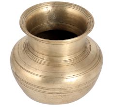 Glossy Vintage Used Brass Holy Water Pot