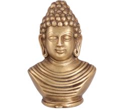 Brass Buddha Bust Statue with fine Artwork