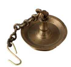 Brass Hanging Diya With A Long Hanging Chain