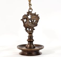 Brass Hanging Villaku Annapakshi Diya Oil Lamp