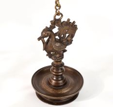Brass Hanging Villaku Annapakshi Diya Oil Lamp