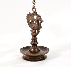 Brass Hanging Villaku Annapakshi Diya Oil Lamp
