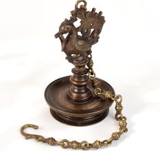 Brass Hanging Villaku Annapakshi Diya Oil Lamp