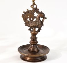 Brass Hanging Villaku Annapakshi Diya Oil Lamp