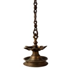Brass Seven Wicks Hanging Diya Lamp