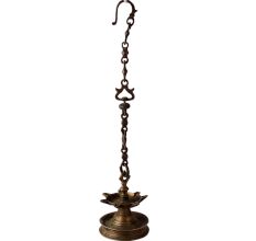 Brass Seven Wicks Hanging Diya Lamp