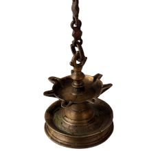 Brass Seven Wicks Hanging Diya Lamp