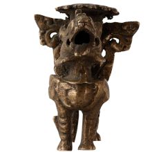 Brass Chinese Foo Dog  Candle Holder