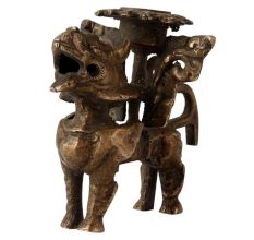 Brass Chinese Foo Dog  Candle Holder