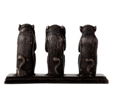 Hancrafte Three Brass Monkeys Statue Showpiece