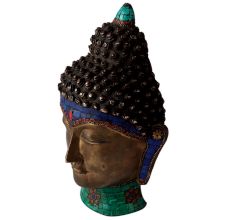 Brass Gautam Buddha Statue With Colorful Stones