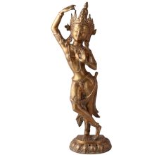 Brass Buddhist Maya Devi Statue in Tibetan Art