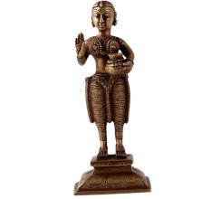 Brass Standing Lady Statue in Fine Art