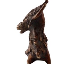 Brass Sitting Nandi Statue in Tribal Art