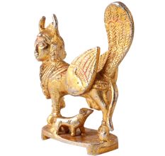 Brass Kamdhenu Cow Statue in Golden Finish