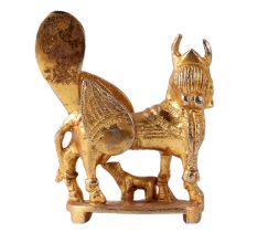 Brass Kamdhenu Cow Statue in Golden Finish