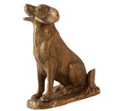 Brass Dog or Shvaana Statue in Antique Finish