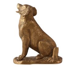Brass Dog or Shvaana Statue in Antique Finish