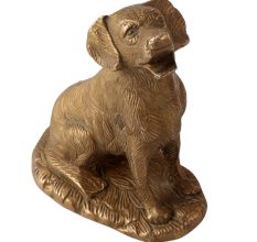 Brass Dog or Shvaana Statue in Antique Finish