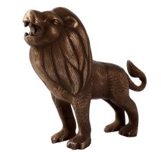 Handmade Brass Statue of Roaring Lion