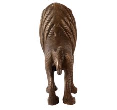 Handmade Brass Statue of Roaring Lion