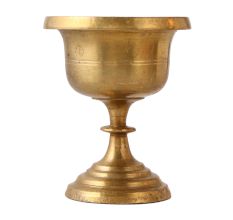 Footed Brass Butter Lamp Or Vase