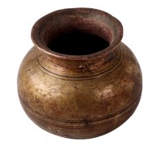 Brass Round Pot With Fine Carvings