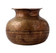 Brass Round Pot With Fine Carvings