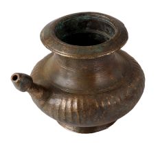 Brass Ribbed Holy Pot With Stout