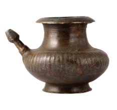 Brass Ribbed Holy Pot With Stout