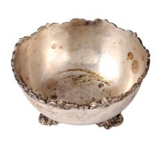 Brass Bowl With Legs In Nickel Finish