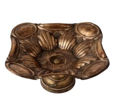 Brass Art Nouveau Fruit Bowl In Vintage Silver Finish