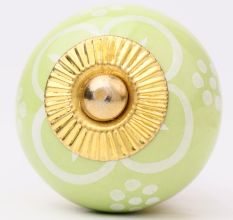Lime Green Floral Knob