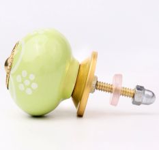 Lime Green Floral Knob