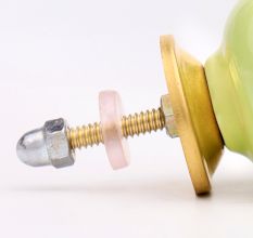 Lime Green Floral Knob