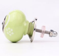 Lime Green Floral Knob