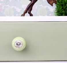 Lime Green Floral Knob