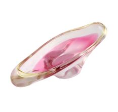 Elegant Pink Glass Used Fruit Bowl