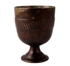 Vintage Brass Holy Water Cup in Antique Finish