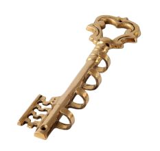 Key Wall Hanger In Golden Brass